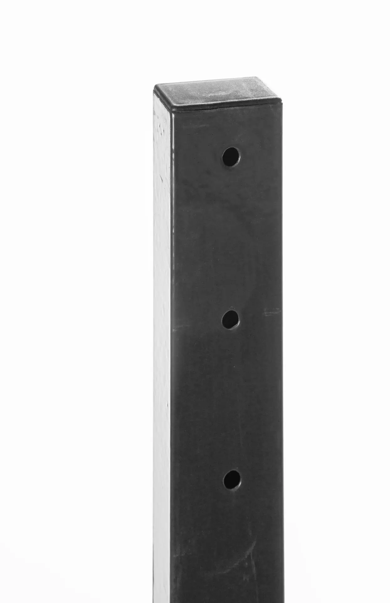 Galv Plascoat Anthracite Fence Post Sq Tube 100x2.0x2.4 On Base Plate